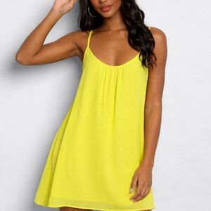 Neon Yellow Halter Dress